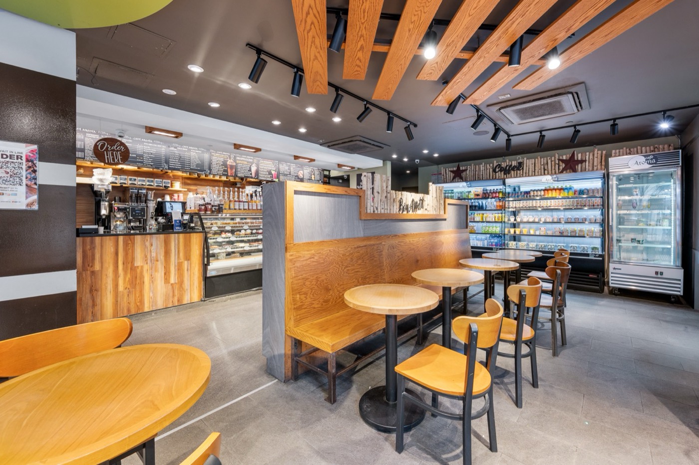 Cafe Adora Times Square interior at 502 9th Ave